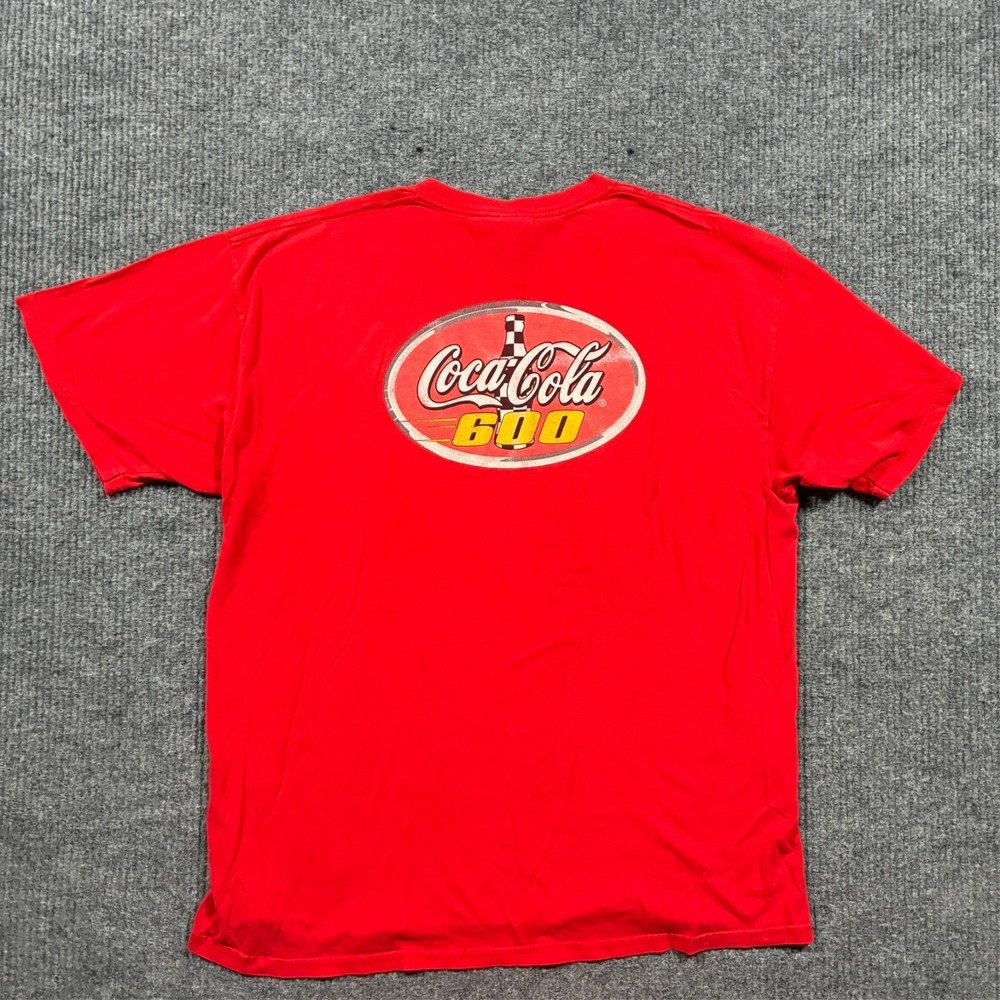 Coca Cola 600 NASCAR T Shirt Mens XL Red Double Sided Racing Tee Y2K - Picture 2 of 7